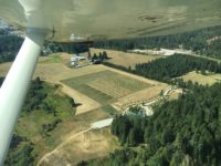 A view of the University of Idaho’s Sandpoint Organic Agriculture Center from a plane window. The university acquired the property in August 2018. Photos: Kyle Nagy/University of Idaho