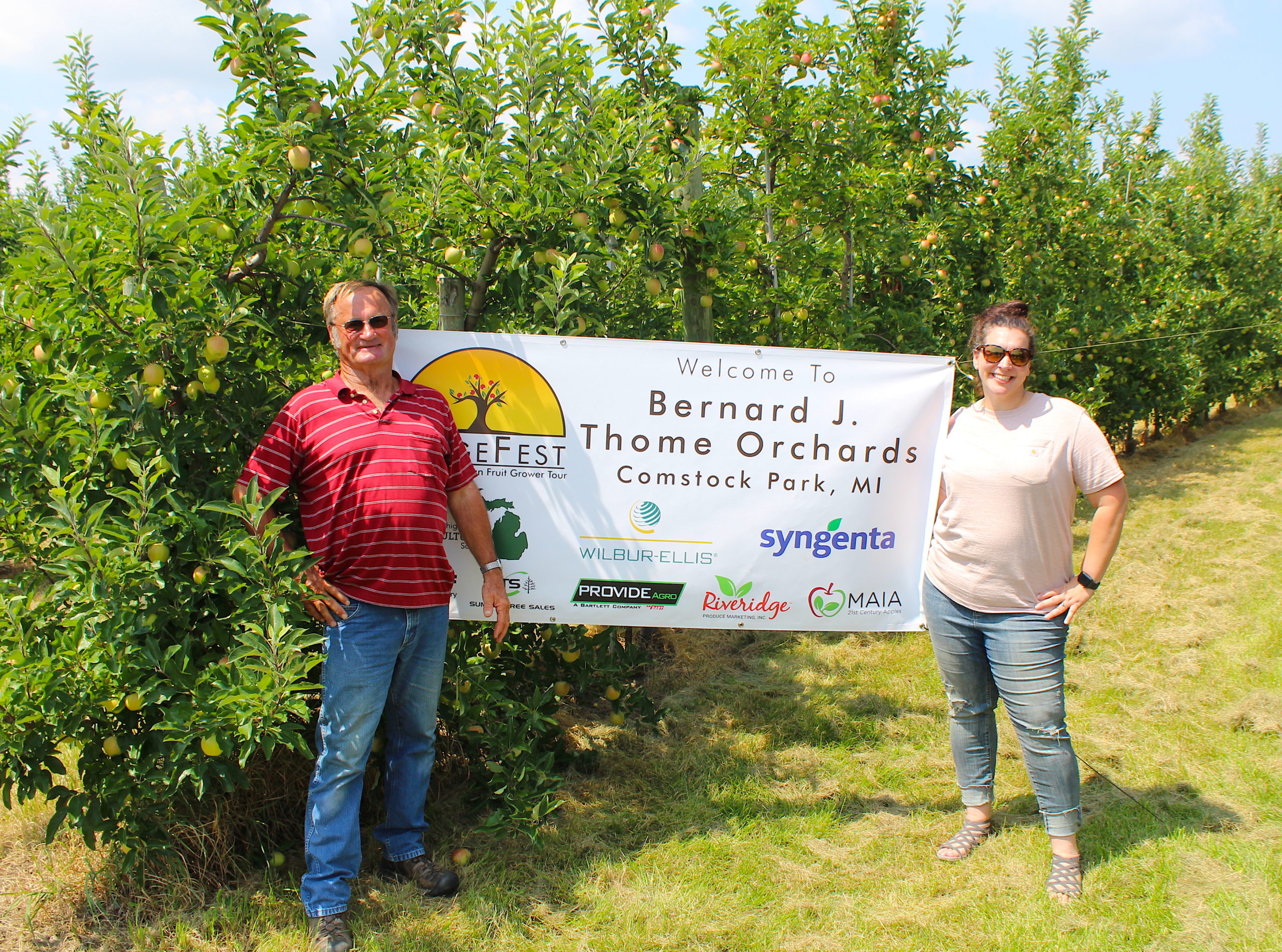 Bernard J. Thome and Kristen Thome hosted the next stop on the RidgeFest farm tour. 