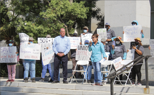 California capitol rally calls for ‘card check’ veto - Fruit Growers News