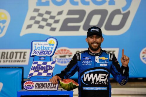 NASCAR racer and watermelon grower Ross Chastain at a NASCAR event