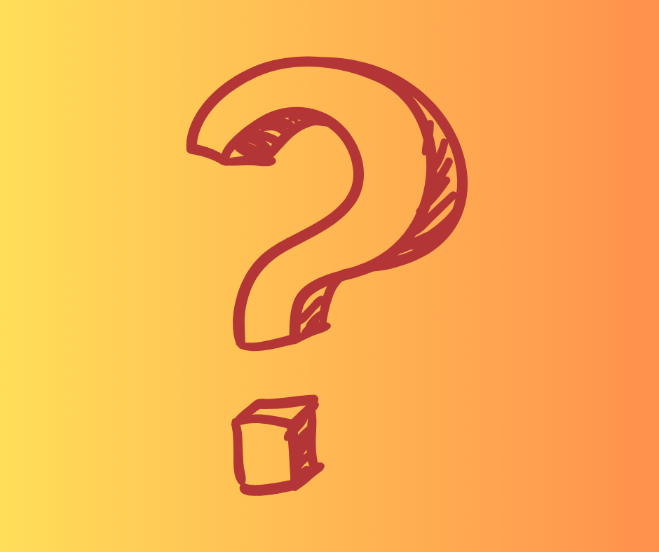 Red question mark on a yellow-redish background