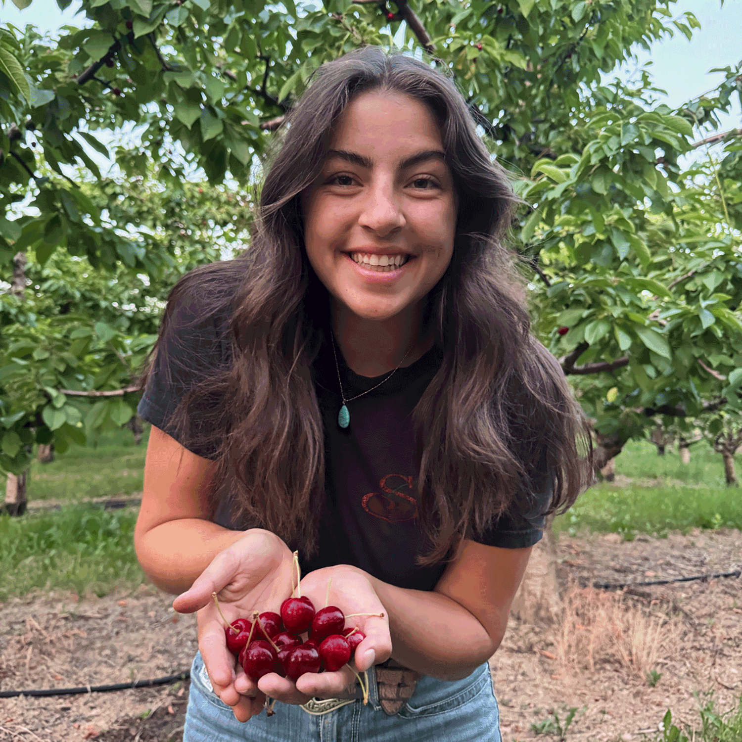 Alicea Shukin holding cherries photo