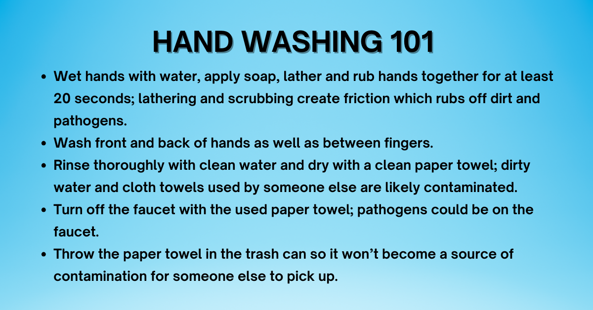 Hand washing 101 tips