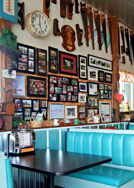Walls at the Krupp Farms market are decorated with photos and keepsakes of current and formers employees.