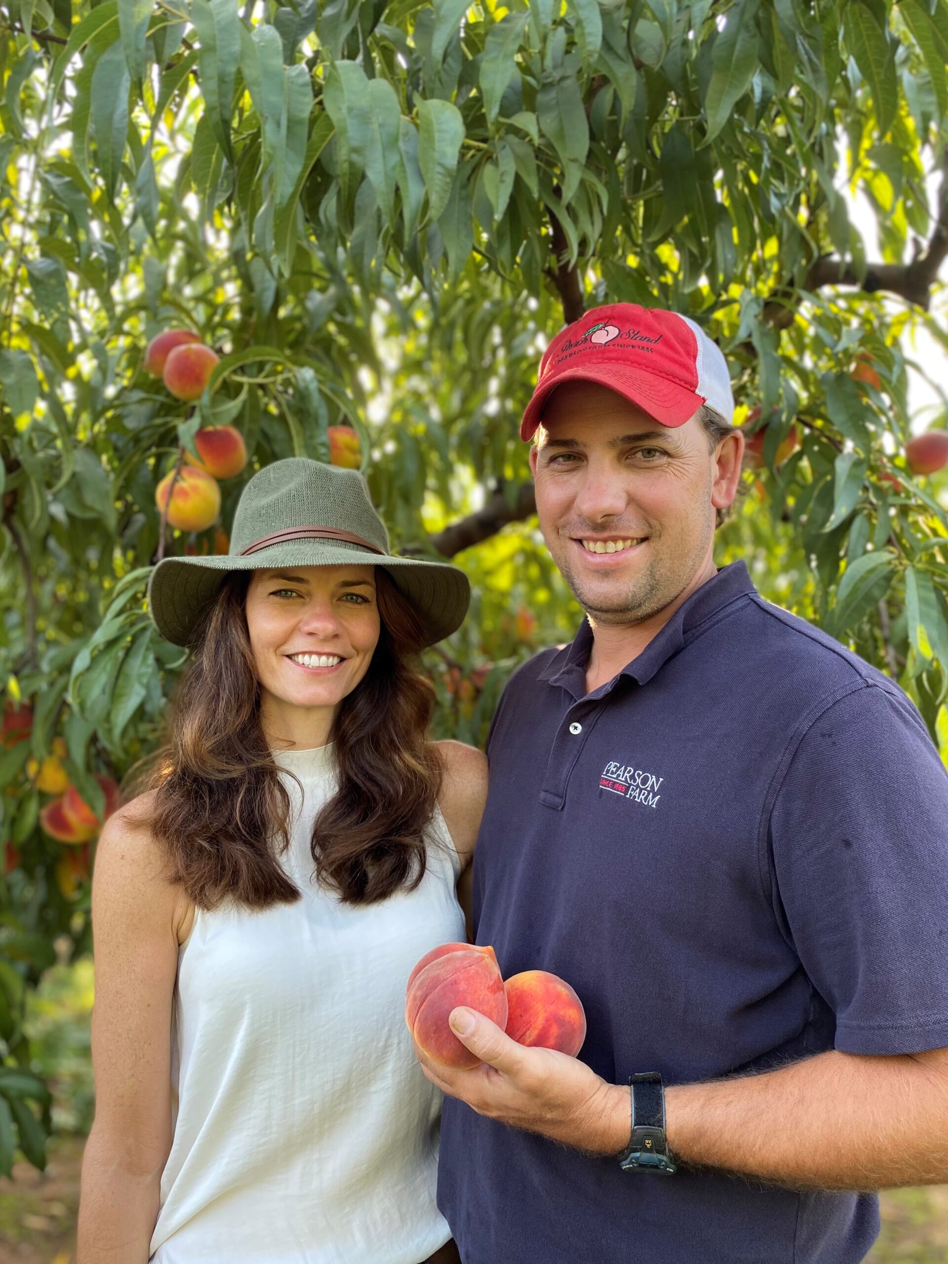 Lanier and Lawton Pearson. Because peaches are difficult to mechanize, Lawton Pearson believes peaches will be one of the last fruits to be harvested by machine.
