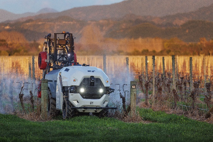 Robotic Plus' Prospr is an autonomous vehicle, shown here completing tasks in a vineyard