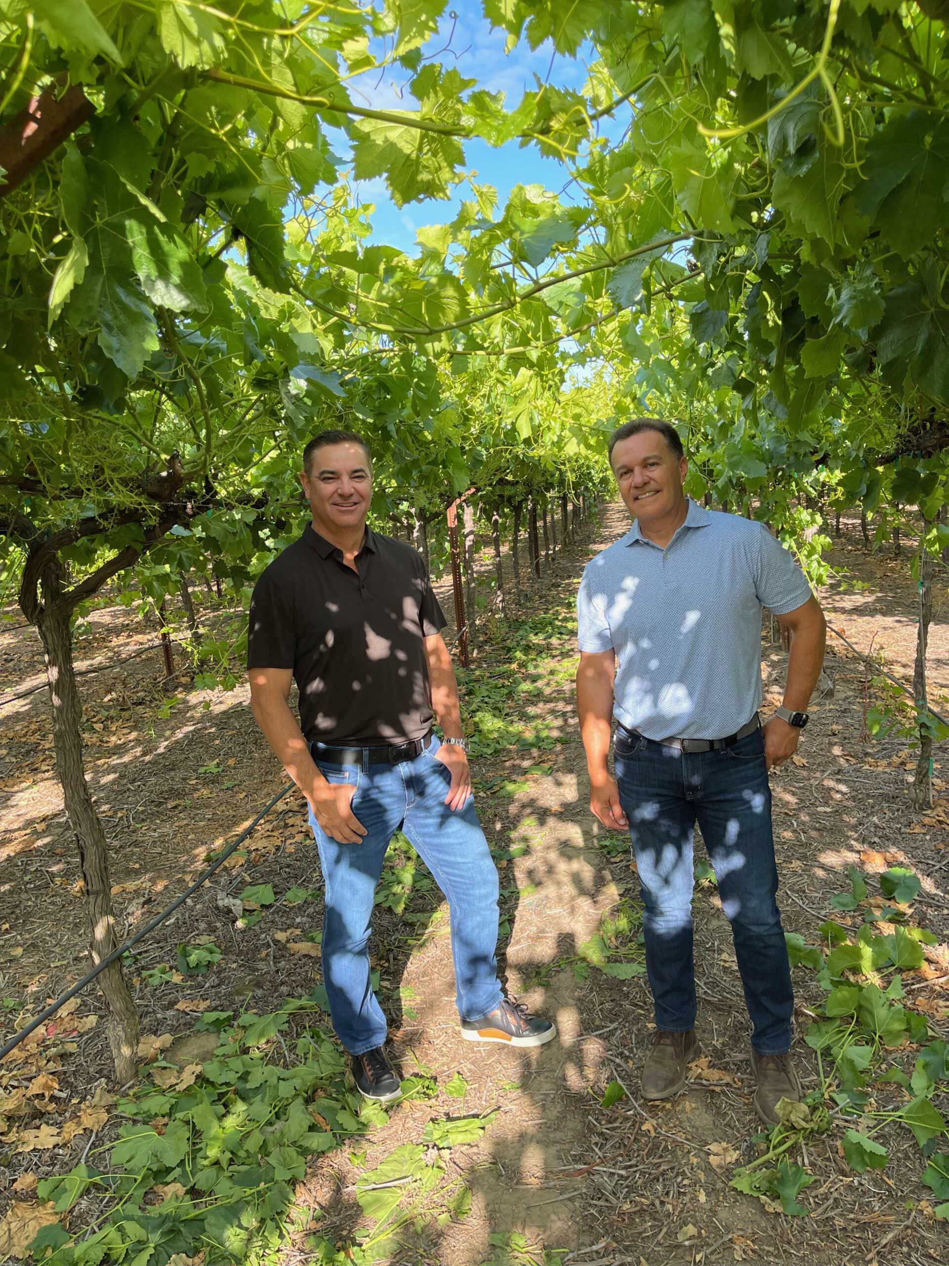 Sundale Vineyards' Sean Stockton and Todd Kinosian in vineyard