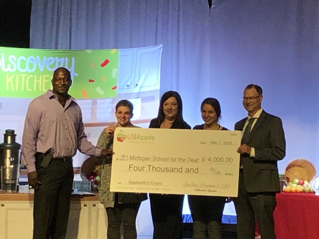 Apples4Ed grant funds deaf school’s snack station